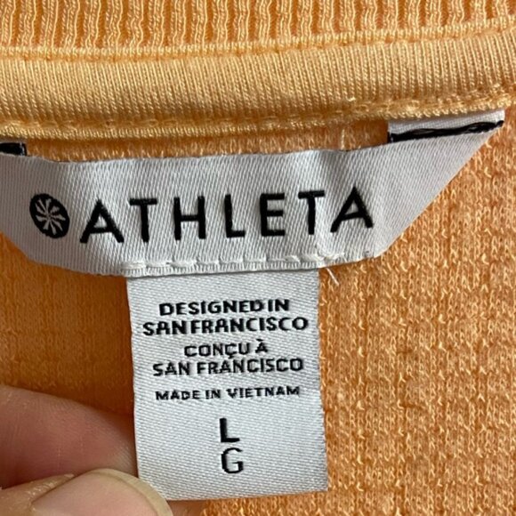 NWOT Athleta orange coastal luxe waffle knit sweatshirt Large - Picture 7 of 8